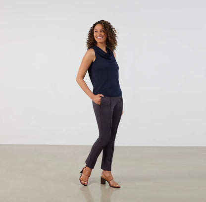 Threshold Cowl Neck Top Standard Fit - Maritime Blue