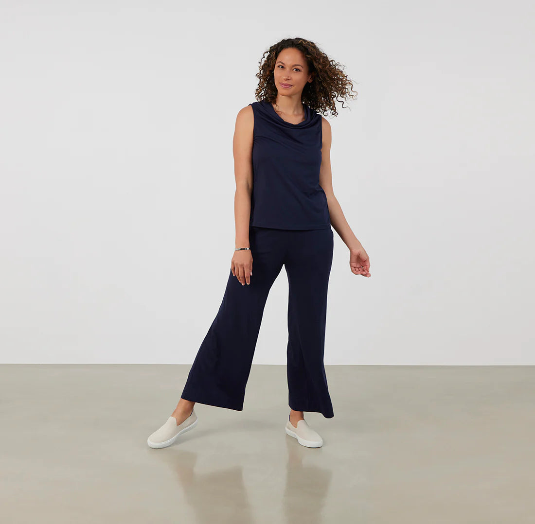 Threshold Cowl Neck Top Standard Fit - Maritime Blue