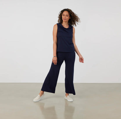 Threshold Cowl Neck Top Standard Fit - Maritime Blue