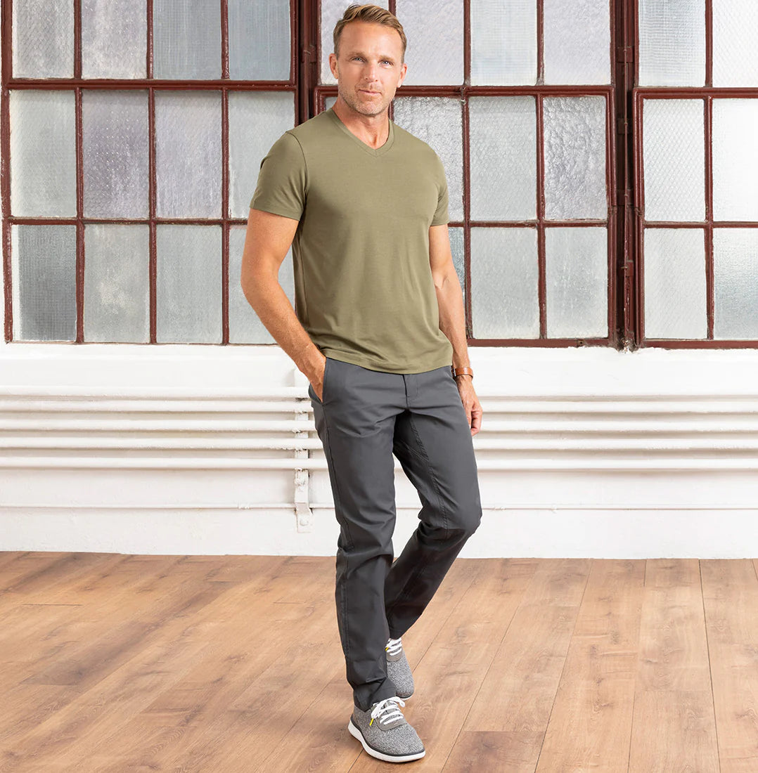 Threshold V-Neck T-Shirt Classic Fit - Olive Green
