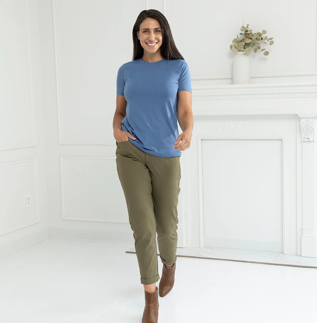 Threshold Crew Neck T-Shirt Petite Fit - Vista Blue