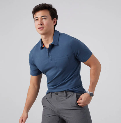 Threshold Knit Polo Classic Fit - Aegean Blue