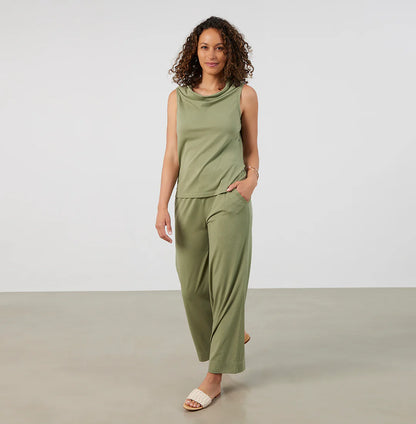 Threshold Cowl Neck Top Standard Fit - Sage Green